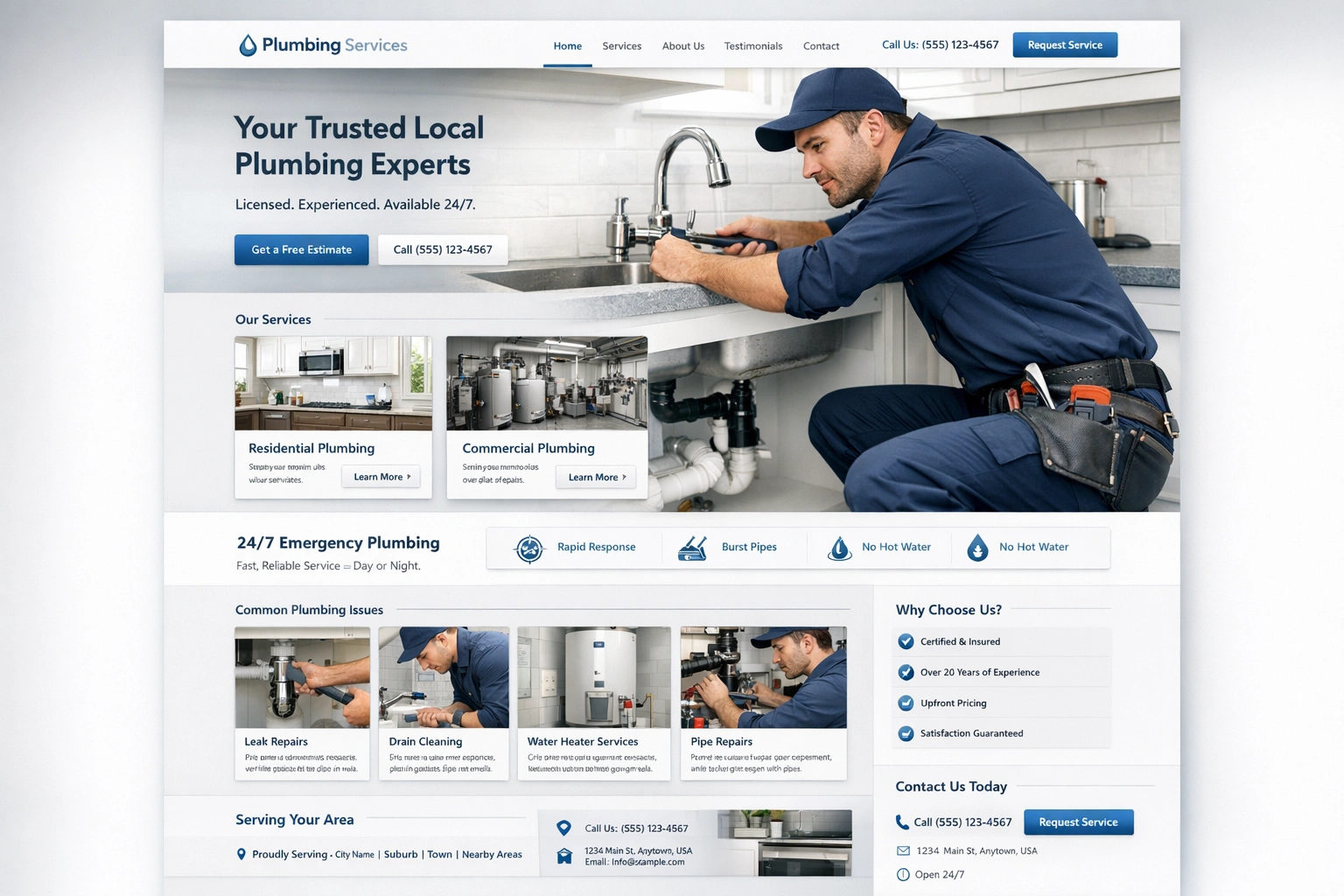 Plumbing Services website