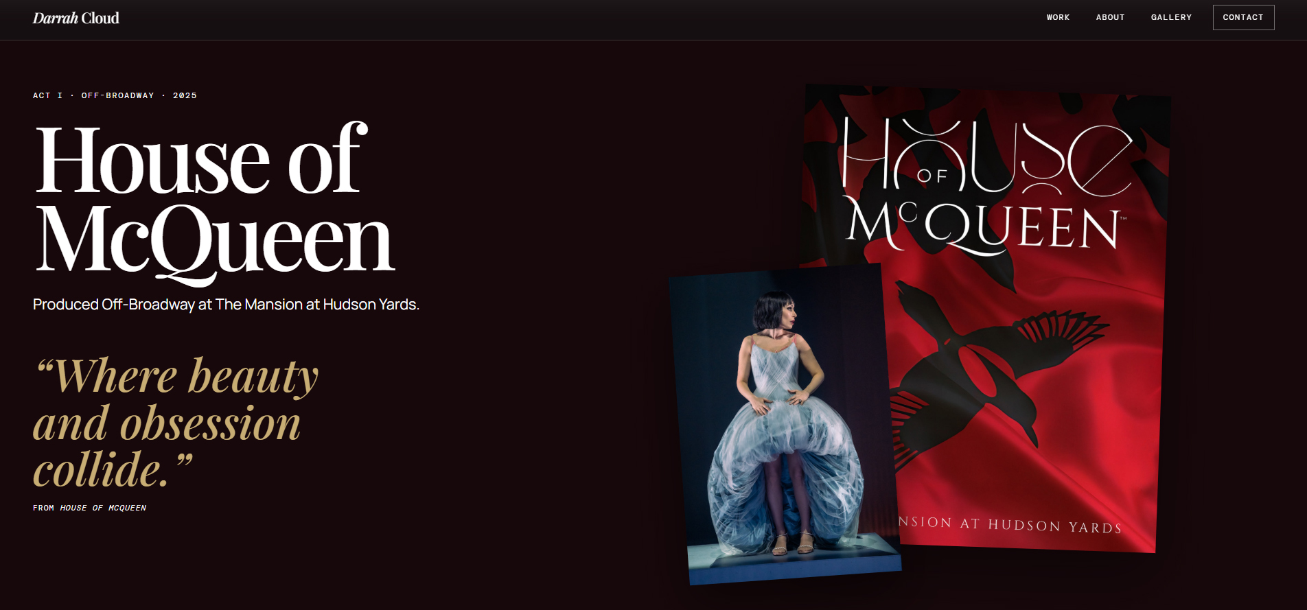 Darrah Cloud playwright website homepage designed by Toohey Services