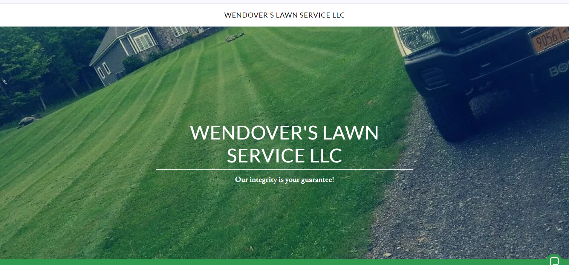 Wendover's Lawn Service LLC website homepage designed by Toohey Services
